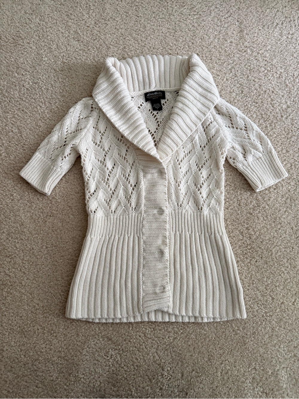 EUC Eddie Bauer cotton knit short sleeve cardigan